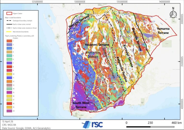 World-first, craton-scale AI study reveals new terrane boundaries and more in theYilgarn